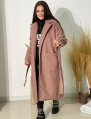 Кашемірове пальто із шерстю, великого розміру, модний колір - пильна троянда, розмір 50-52, 54-56, 58-60