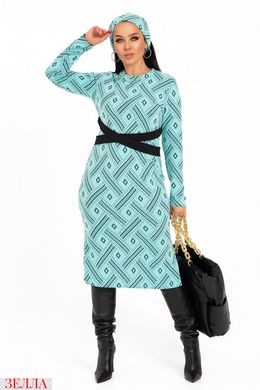 Трикотажна сукня із хомутом, ментолового кольору, у розмірі 46-48; 50-52; 54-56; 58-60