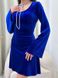 Оксамитова сукня зі шнурівкою на спині в розмірі 42-44, 46-48, колір синій.
