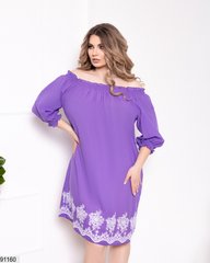 Жіноче плаття, із натуральної тканини, великого розміру, у ніжному бузковому кольорі, 48-50, 52-54, 56-58