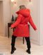 Зимова жіноча куртка на силіконовому утеплювачі середньої довжини колір червоний у розмірі 42-46, 48-50, 52-54, 56-58