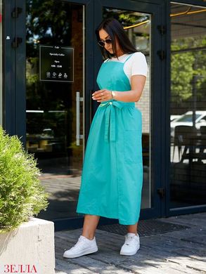 Сукня-сарафан без бокового шва в розмірі 42-48, 50-54, 56-60, колір бірюзовий.