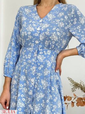 Сукня в квітковий принт із супер софту в розмірі 42-44, 46-48, 50-52, колір блакитний.