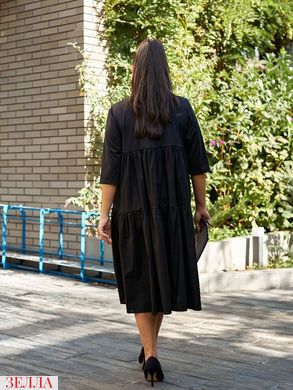 Сукня вільного крою в універсальному розмірі 48-54, колір чорний.