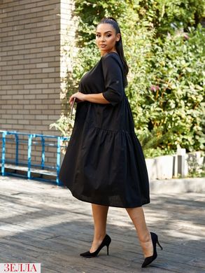 Сукня вільного крою в універсальному розмірі 48-54, колір чорний.