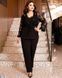 Жіночий костюм трійка (шовковий топ+блейзер+штани) колір чорний розміри 48-50, 52-54, 56-58, 60-62