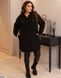 Жіноча сорочка-пальто вільного фасону із кашемірової тканини з утеплювачем колір чорний у розмірі 48-52, 54-58
