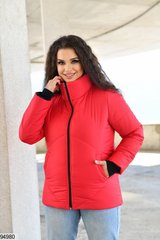 Куртка-плащівка червоного кольору, в розмірі 48-50, 52-54, 56-58.