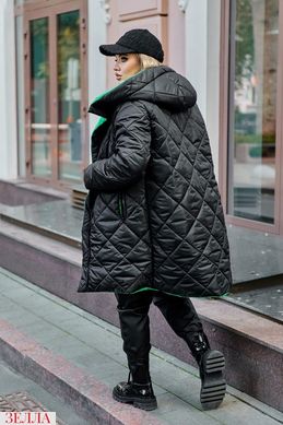 Двостороння куртка чорно-зеленого кольору, в розмірі 50-52, 54-56, 58-60.