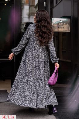 Тепла ангорова сукня, у сірому кольорі із леопардовим принтом, розмір 50-52, 54-56
