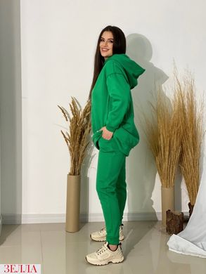 Спортивный костюм оверсайз с удлиненными худи, размеры 50-52, 54-56, 58-60 цвет зеленый