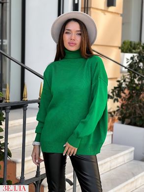 Котоновий светр зеленого кольору, в універсальному розмірі 42-46.