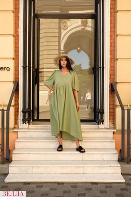 Вільна сукня в універсальному розмірі 42-46, колір оливковий.