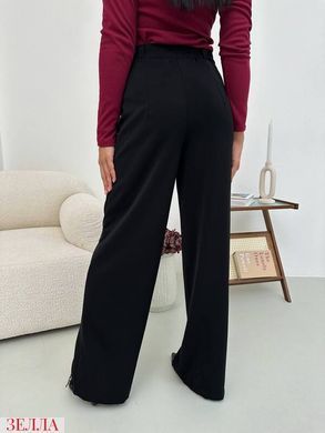 Класичні штани в розмірі 42-44, 46-48, 50-52, 54-56, колір чорний.