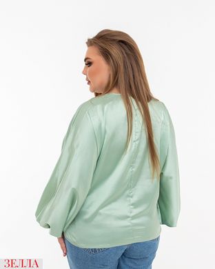 Ніжна жіноча блузка, із шовкової тканини, великого розміру 50-52, 54-56 і модному фісташковому відтінку