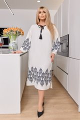 Елегантна сукня у етно стилі, розмір 50, 52, 54, 56, 58, колір молочний