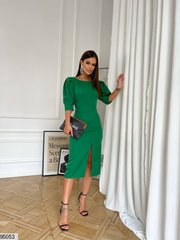 Приталена сукня зеленого кольору, в розмірі 42, 44, 46.