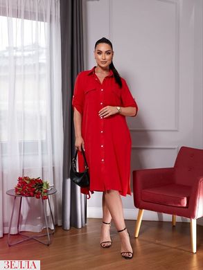 Сукня-сорочка на кнопках в розмірі 48-50, 52-54, колір червоний.