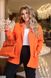 Піджак подовжений помаранчевого кольору, в розмірі 46-48, 50-52, 54-56, 58-60.
