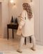 Жіноча сорочка-пальто вільного фасону із кашемірової тканини з утеплювачем колір бежевий у розмірі 48-52, 54-58