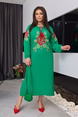 Святкове плаття- вишиванка в українському стилі, розмір 52, 54, колір зелений