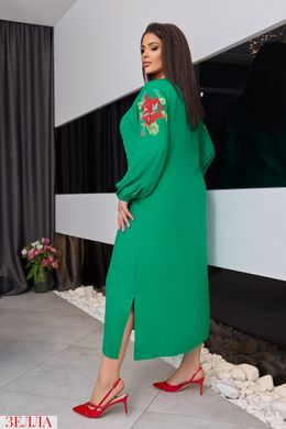 Святкове плаття- вишиванка в українському стилі, розмір 52, 54, колір зелений