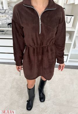 Тепла сукня з двостороннього флісу в розмірі 42-46, колір шоколад.