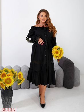 Нарядне плаття з вишивкою у розмірі 48-50, 52-54, 56-58, колір чорний
