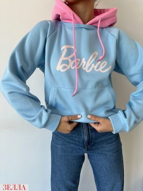 Теплий "Barbie" світшот в універсальному розмірі 42-46, колір блакитний/рожевий
