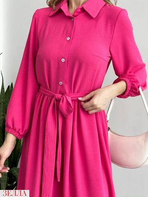 Сукня-сорочка з воланами в розмірі 42-44, 46-48, 50-52, колір малиновий.