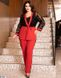 Женский костюм тройка (шелковый топ+блейзер+брюки) цвет красный/черный размеры 48-50, 52-54, 56-58, 60-62