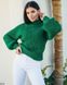 Женский однотонный вязаный (50% акрил, 50% шерсть) свитер цвет зеленый в универсальном размере 42-46