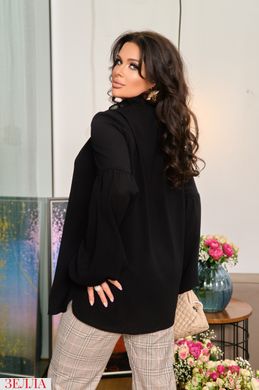 Вишукана блузка в стилі бохо, у розмірі 50, 52, 54, 56, 58, колір чорний