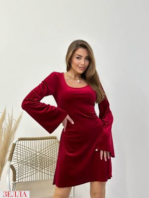 Оксамитова сукня зі шнурівкою на спині в розмірі 42-44, 46-48, колір червоний.