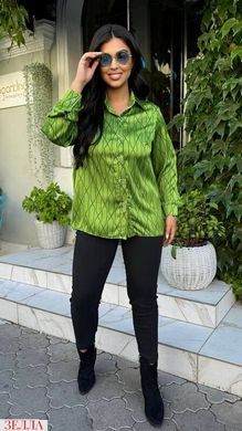 Костюм Сорочка+Штани з високою посадкою в розмірі 50-52, 54-56, 58-60, колір салатовий.