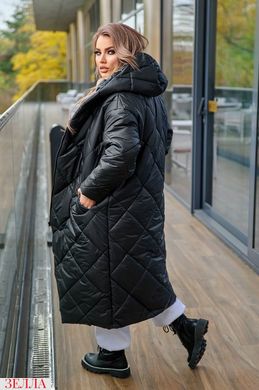 Зимове довге пальто у розмірі 48-50; 52-54; 56-58; 60-62, колір чорний