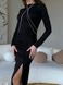 Приталена сукня середньої довжини з розрізом по нозі в розмірі 42-44, 46-48, колір чорний.