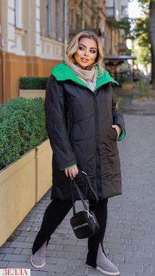 Стьогана двостороння куртка, у розмірі 50-52, 54-56, 58-60, колір чорно-зелений