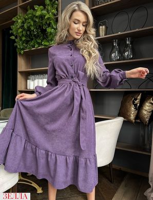 Розкішна вельветова сукня у стилі ретро, розміри 42-44, 46-48, колір фіолетовий