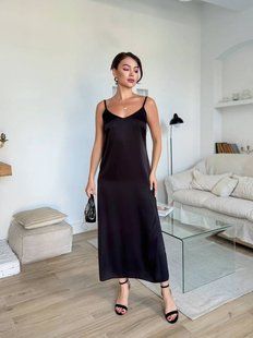 Сукня-сарафан міді в розмірі S, M, L, XL, XXL, колір чорний.