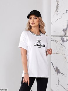 Футболка " Chanel" в розмірі 42-44, 44-46, колір білий.