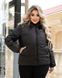 Короткая женская утепленная куртка свободного фасона, цвет черный в размере 48-50, 52-54, 56-58, 60-62