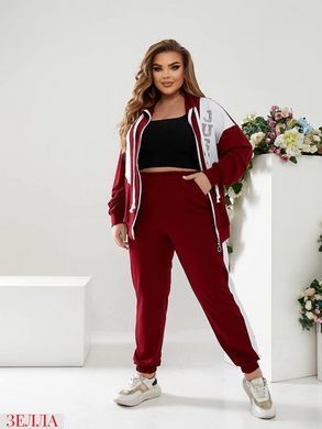 Спортивний костюм декорований камінням в розмірі 48-50, 52-54, 56-58, колір бордовий.