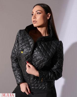 Чорна молодіжна стильна куртка великих розмірів ( 48, 50, 52, 54 ).