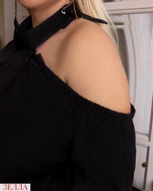 Сорочка асиметричного крою в розмірі 48-52, 54-58, 60-64, колір чорний.