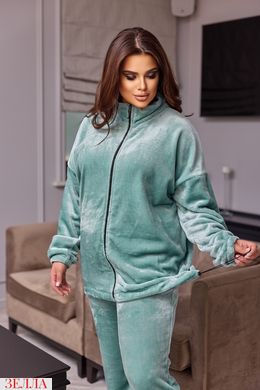 Жіноча тепла піжама на блискавці в розмірі 42-44, 46-48, 50-52, колір ментоловий.