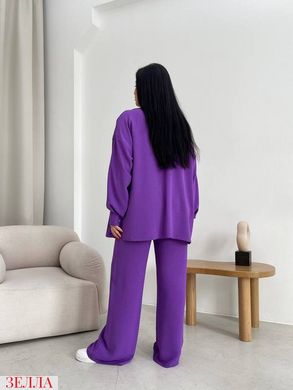 Костюм двійка Сорочка+Штани із креп-жатки в розмірі 42-44, 46-48, 50-52, 54-56, колір фіолетовий.