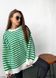Смугастий светр в універсальному розмірі 42-46, колір зелена смужка.