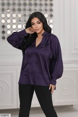 Вишукана шовкова блузка, у розмірі 44-48, 50-54, 56-60, колір фіолетовий