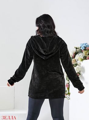 Велюровий светр чорного кольору, в розмірі 48-52, 54-58, 60-64.